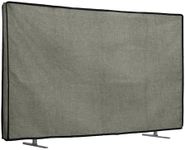 kwmobile Dust Cover for 65" TV - Linen TV Display Protector for TVs - Protect Your TV Screen - Gray Green