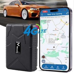 4G GPS Tracker Car Vehicle Tracker No Monthly Fee 4G Motorcycle/Vehicle/Car Device GPS Locator 80 Days Long Standby Waterproof Global Real-time Tracking Device with Powerful Magnet 7800mAh