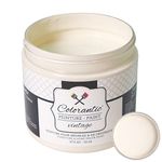 Colorantic | VINTAGE CREAM Chalk Paint Based for Furniture DIY - Multi-Surface All-in-One Craft Paint| OFF-WHITE Home Decor Painting (16 oz, Vintage Cream)