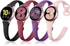 GEAK Compatible with Samsung Galaxy Watch 7 Band 40mm 44mm/Ultra 47mm,Samsung Watch 6 Band,20mm Soft Slim Silicone Band for Samsung Galaxy Watch 5 Band Women Small Black/Sand Pink/Plum/Wine Red