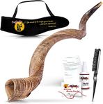 ProShofar Israel Shofar Set, Natural Kudu Horn Shofar, Kosher Shofar Yemenite Traditional Musical Instrument for Jewish Spiritual Ceremonies and Religious Sermons, Made in Israel