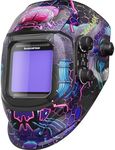 ARCCAPTAIN True Color Solar Power Welding Hood, 3.94"X3.66" Large Viewing Screen Auto Darkening Welding Helmet with 4 Arc Sensor Solar Powered, Wide Shade 4-5/5-9/9-13 Welding Mask, HSH-G999-PB