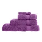 Jasmin Elinor LUXURY SUPREME 600 GSM 100% EGYPTIAN COTTON SATIN STRIPE TOWELS (Bath Sheet, Lilac)