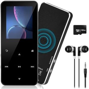 144GB MP3 Player with Bluetooth 5.2 Portable Multi-Function Music Player with HD Speaker,FM Radio, Voice Recorder, E-Book Slim Design Metal Shell (Earphones Included)