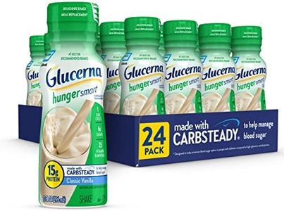 Glucerna Hunger Smart Shake, Diabetic Drink, Blood Sugar Management, 15g Protein, 180 Calories, Classic Vanilla, 10-fl-oz Bottle, 24 Count