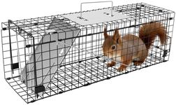APXL Squirrel Trap Heavy Duty Folding 24" Live Animal Trap – Squirrel Cage with Oversized Wide Trigger Pan - Rabbit Trap Outdoor/Have a Heart Animal Trap/Catch Release Trap for Small Animals