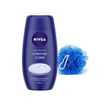 NIVEA Creme Care Shower Cream, 250 ml with Free Loofah