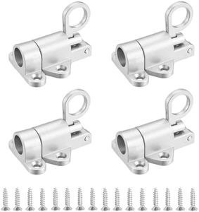 4 Pezzi Catenacci per Porte con Chiusura Automatica, Serratura a Molla in Lega di Alluminio, Serratura a Molla con Viti, per Finestre, Porte in Legno, Ante di Armadi, Argento