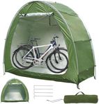 Qrenia Bike Tent Storage Shed for 2 Bikes Waterproof 210D Oxford Fabric, Outdoor Bicycle Cover Shelter with Window Design, Bike Storage Tent for Home Garden, Green