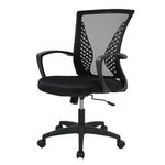 BestOffice Home Office Chair Ergonomic Chair Mid Back PC Swivel Lumbar Support Adjustable Desk Task Computer Comfortable Mesh Chair with Armrest (Black)