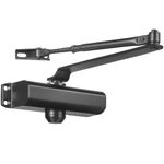 VEVOR Door Closer, Automatic Door Closer Commercial or Residential Use for Door Weights 187 Lbs, Adjustable Size Hydraulic Buffer Door Closers Heavy Duty Cast Aluminum Body, Easy Install, Black