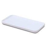 Ceramic Vanity Tray White Rectangle, Bathtub Tray Bathroom Organizer, Cosmetics Holder for Tissue Candle Towel Plant Jewelry Ring Dish Dresser Perfume Shampoo (Small, 1 Pack)