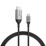 ALOGIC 1M Ultra USB-C (Male) to HDMI (Male) Cable - 4K @60Hz - Space Grey for MacBook Pro 2019/2018/2017, MacBook Air/iPad Pro 2019/2018, Samsung S10, Surface Book 2 and More