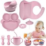 Xvilmaun Silicone Baby Feeding Set | Divided Food Feeding Kit - Food-Grade Silicone Feeding Divided Plates for School, Camping, Park, Picnic, Home