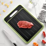 4 in 1 Desgin Defrosting Tray for Frozen Meat with Reversibl Cutting Board, Double Sided Food-Grade Rapid Thawing Board, Aluminum Alloy Spray Paint Dual Sided Grinding Chopping Board for Kitchen