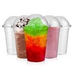 Signature Packaging - Plastic Smoothie Cups with Dome Lids - 16oz (473ml) 50 Pack - Heavy Duty