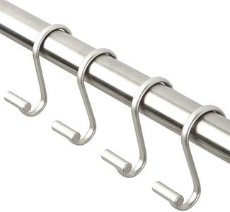 iDesign 76752 T-Bar Shower Curtain Hooks (Set of 12) -Satin, Stainless_Steel