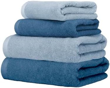 Ruggeri - Set Asciugamani 2 + 2 | Viso + Ospite | 100% Cotone Extra Morbido 500 gr - Let's Color! (Azzurro e Blu)