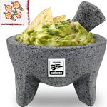 The Original Molcajete Mexicano Bowl Handmade of Authentic Lava Rock in Mexico - Molcajete de Piedra volcanica - Mexican Volcanic Mortar Pestle - Authentic Lava Rock