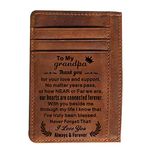 Fundykee Engraved Pocket Wallet To My Son Dad Husband, Personalized Gift Slim Cards Case Money Clips, Card holder to grandpa, slim, Slim Wallet