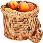 Prosumers Choice Storage Basket - Woven Wicker Basket for Snacks - Bread Baskets for Serving - Decorative Basket - Empty Gift Basket - Snack Basket - 11.8x7.8x6.3 inch (Elephant)