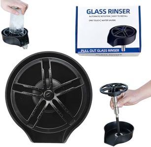 Zjyufy Glass Rinser for Kitchen Sink Glass Rinser with Pull-Out Spray High Pressure 360° Rotating Faucet Glass Rinser Cup Cleaner Bottle Washer for Bar Cafe Sink