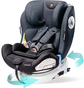 globalkids Safety Baby Car Seat with Isofix and Top Tether, 360 Degree Rotating Child Seat for All Group 0-12 Years Old (up to 36kg), Black (2022 Edition)