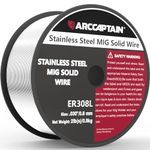 ARCCAPTAIN Stainless Steel MIG Solid Wire ER308L, 030-Diameter 2-Pound Stainless Steel Wire with Low Splatter Compatible with Lincoln Miller Forney Harbor MIG Welder