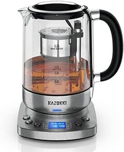 Razorri Electric Tea Maker - 1.7 L, Automatic Lifting Basket, BPA Free, 5 Types and 3 Brewing Strengths, Keep Warm up to 60 Minutes, Programmable Time, With Stainless Steel
