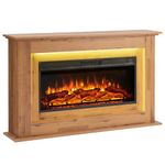 FLAMEKO Savannah Electric Fireplace with 128cm/50" surround and Realistic Flame Effect Heater Dark Bronx Oak Multiple Colours Available