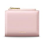 Vulkitty Small Wallet for Women with Coin Pocket RFID Blocking Card Holder Wallet Bifold Wallet Quality Leather, Soft Pink