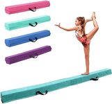 FINCOME 8FT Folding Balance Beam, Portable Gymnastics Beam Equipment with Non Slip Rubber Base & Suede Cover for Training/Practice/Professional Home Exercise