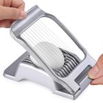 STFMHEZ Egg Slicer, Egg Slicer for Hard Boiled Eggs, Heavy Duty Aluminum Egg Cutter Slicer for Egg Strawberry Mushroom Soft Fruit, Manual Egg Slicer Cutting Wire Made of Stainless Steel for Kitchen