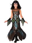 Bristol Novelty 3015563-4000 Zombie Mermaid Kids Costume Fancy Dress, Girls, Black/Multi, 3-4 Years