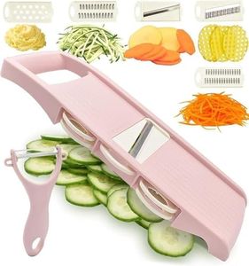 NACOLUS Mandoline Slicer for Kitchen Slicer Vegetable Cutter 5 in 1 Veggie Slicer Potato Slicer Waffle Fry Cutter Hot Swap Mandolin with Peeler for Vegetables Carrot Shredder Cucumber Slicer