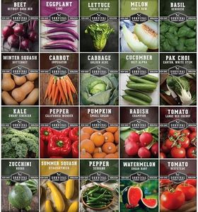 Vegetable Starter Kit Seed Vault - 20 Delicious Varieties of Vegetables - Non-GMO Heirloom Non-Hybrid Seeds for Planting - Grow Your Own Victory Garden or Start Homesteading - Survival Garden Seeds