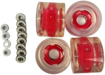 GHOST BOARDS 70mm LED Longboard Wheels - Light Up Wheels for Longboards with ABEC-7 Bearings for Smooth Ride- Bright Skate Wheels Grip Any Surface- Raise Your Ride with Flashy Skate Wheels - RED