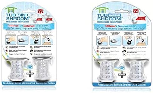 TubShroom and SinkShroom Drain Protectors Hair Catchers for Bathtubs and Sinks, Chrome & Tub Drain Hair Catcher, 2 Pack, Chrome – Drain Protector and Hair Catcher for Bathroom Drains, Fits 1.5 1.75