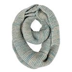 Two-Tone Winter Knit Warm Infinity Circle Scarf - Different Colors Available Teal