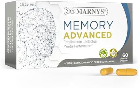 Memory Advanced - Rendimiento Intelectual y Mental - Alta Concentración Para Estudiar - Rodiola, Bacopa, Citicolina y Fosfatidilserina y vitaminas - 60 cápsulas vegetales para un mes