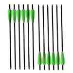 NIKA ARCHERY 18" Crossbow Bolts Aluminum Arrows Moon Nock for Outdoor Hunting Pack of 12