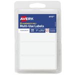 Avery All-Purpose Labels, 1 x 2.75 Inches, White, Pack of 128 (6113)