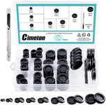 Cimeton 100Pcs 8 Sizes Rubber Grommet Assortment Kit Double Sided Round Rubber Hole Plug for Automotive Plumbing Drill Hole 5/8" 13/16" 7/8" 1" 1-1/16"1-3/16" 1-3/8"1-1/2"