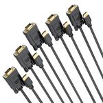 HDMI to VGA Cable 3.3 Feet 5-Pack, UVOOI HDMI to VGA Adapter Cable for Monitor 1080P HD Video Cord Compatible with Raspberry Pi, Roku, Computer, Laptop, Projector, HDTV