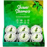 Cleverfy Shower Steamers Aromatherapy 6 Pack - Shower Steamers Eucalyptus Mint - Shower Bombs & Shower Accessories with Natural Essential Oils - Relaxation & Bathroom Essentials - Cadeau Femme & Self Care Birthday Gifts for Women & Men