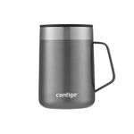 Contigo Streeterville Stainless Steel Travel Mug with Splash-Proof Lid, Vacuum-Insulated Tumbler for Coffee and Tea with Handle and Grip Base to Prevent Slipping, Sake, 14 oz (414 mL)