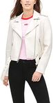 Levi's Women's Belted Faux Leather Moto Jacket (Regular & Plus Size), White Oyster, Large