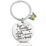 Ouligay Best Friend Keychain Friendship Keychain True Friend Keyring Gift for Women Female Bff Sister Long Distance Bestie Going Away Gift Are Never Apart Birthday Christmas Valentine Graduation Gift