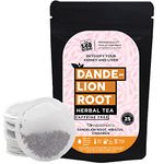 the tea trove Organic Dandelion Tea Bags|25 Eco-Friendly Dandelion Root Tea Bags In Resealable Pouch-Caffeine Free Digestive Tea Tea, Detox Tea-Steep Hot Or Iced,0.05 Kilograms, Herbal Tea