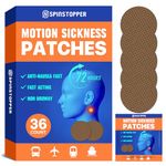 SpinStopper Motion Sickness Patches (36 Count), Sea Sickness Patch, Motion Sickness Patches for Cruise, Trains, Buses, and Airplanes, Motion Sickness Patch for Vertigo Relief & Motion Sickness Relief